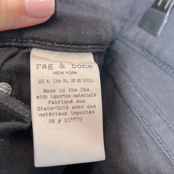 Rag & Bone Black Raw Hem Skinny Ankle Jeans size 24 - Picture 8 of 10